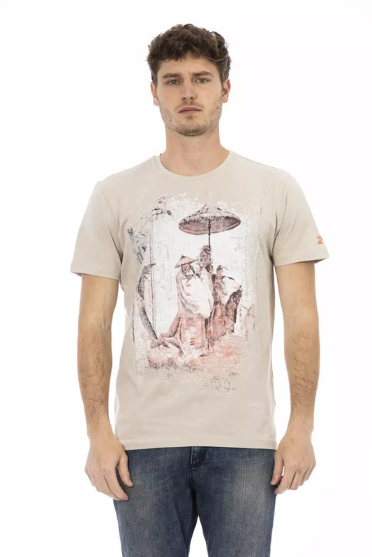 Camiseta Trussardi Action de algodón beige para hombre