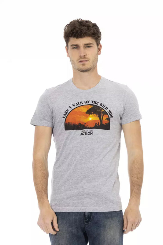 Camiseta Trussardi Action de algodón gris para hombre