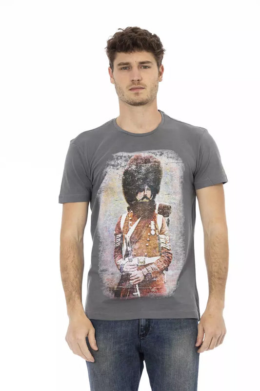 Camiseta Trussardi Action de algodón gris para hombre