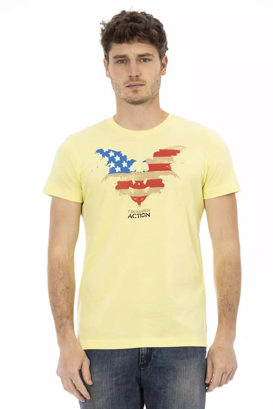 Camiseta Trussardi Action de algodón amarillo para hombre