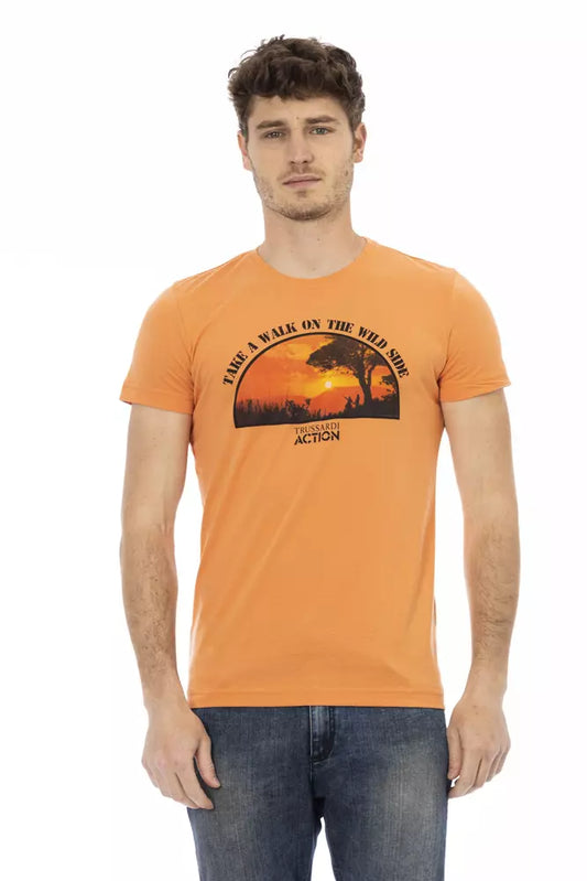 Camiseta Trussardi Action de algodón naranja para hombre