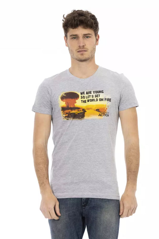 Camiseta Trussardi Action de algodón gris para hombre