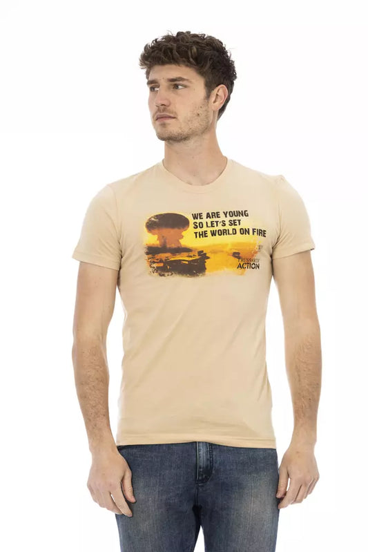 Camiseta Trussardi Action de algodón beige para hombre