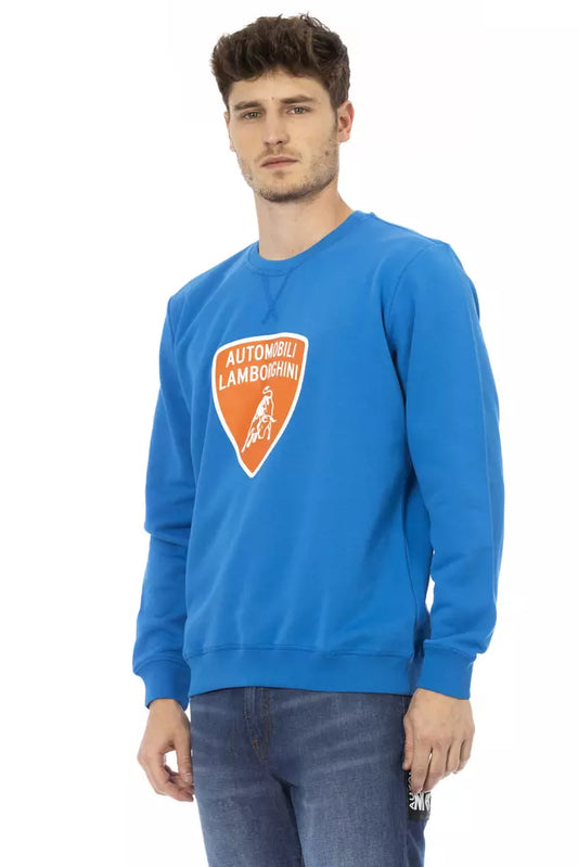 Suéter de algodón azul para hombre de Automobili Lamborghini