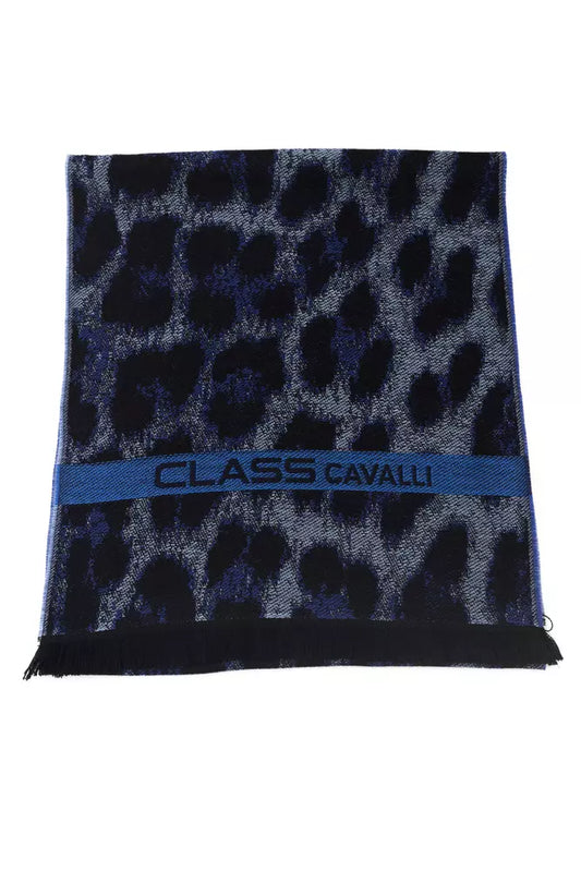 Bufanda de lana azul Cavalli Class para hombre
