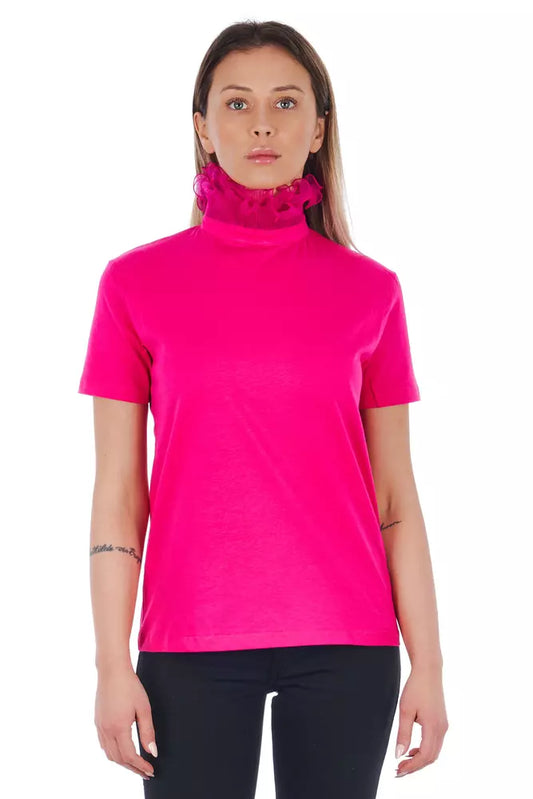 Camiseta de algodón rosa para mujer de Frankie Morello