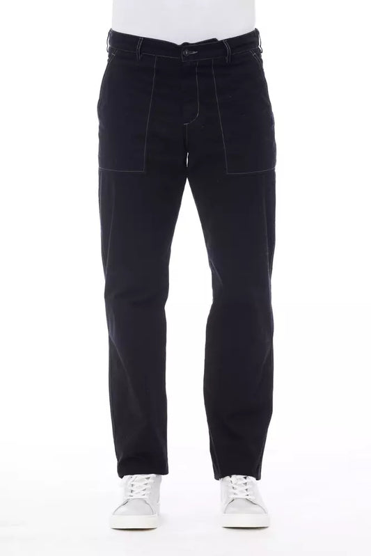 Pantalones de algodón azul Alpha Studio para hombre