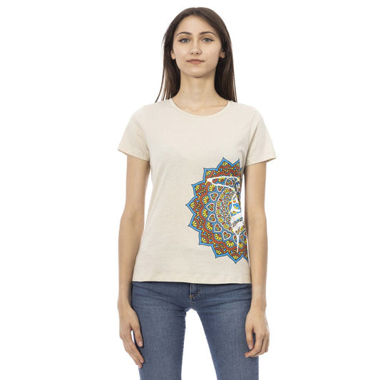 Camiseta Trussardi Action de algodón beige para mujer