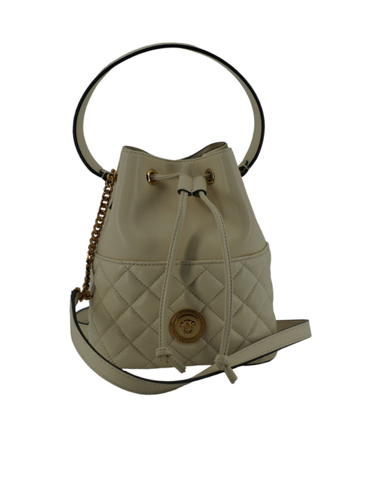 Bolso bandolera elegante pequeño de piel blanca de Versace
