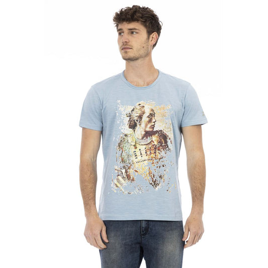 Camiseta Trussardi Action de algodón azul claro para hombre