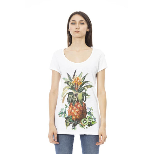 Camiseta blanca de algodón para mujer de Just Cavalli