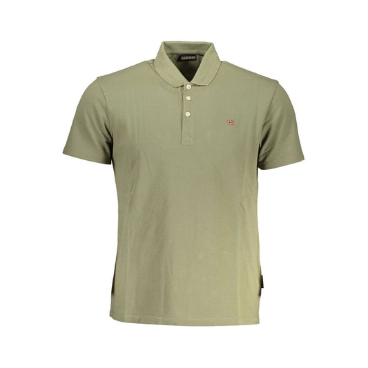 Polo Napapijri de algodón verde para hombre