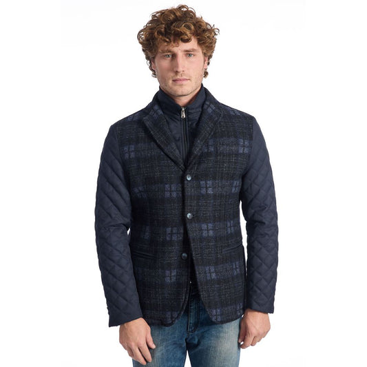 Chaqueta de lana azul de lujo Roberto Pepe