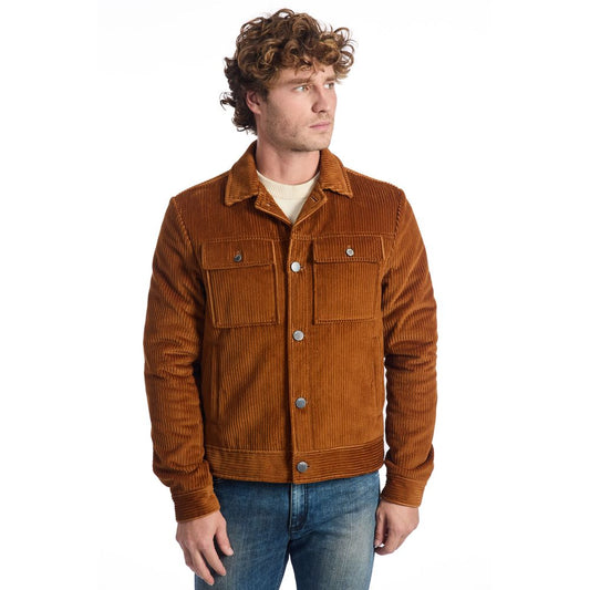 Chaqueta de algodón marrón de lujo Roberto Pepe