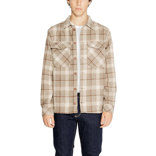 Camisa de poliéster beige Hamaki-Ho