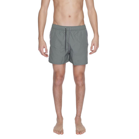 Bañador corto de poliéster verde Emporio Armani Underwear