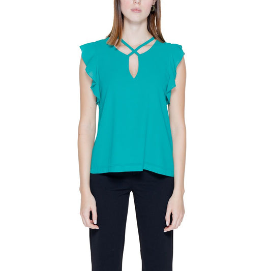 Camisa de poliéster verde Rinascimento