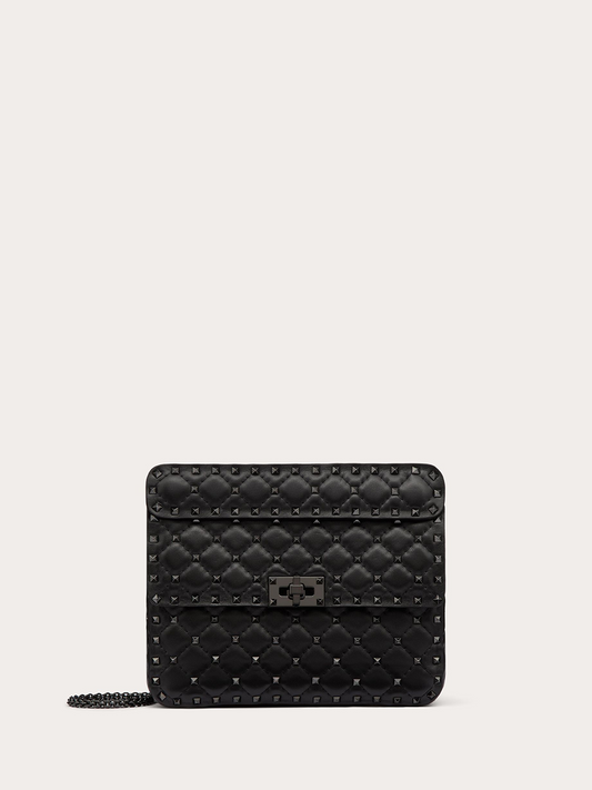 Valentino Garavani Black Nappa Leather Medium Rockstudt Shoulder Bag