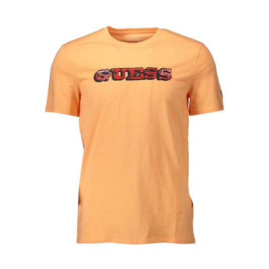 Camiseta de algodón naranja para hombre de Guess Jeans
