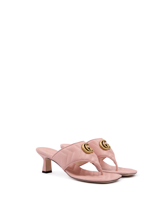Sandalias Charlotte de piel napa rosa mística de Gucci