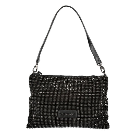Mario Valentino Black Polyester Women Handbag with Rhinestone Details