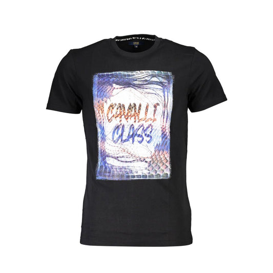 Cavalli Class Black Cotton Men T-Shirt