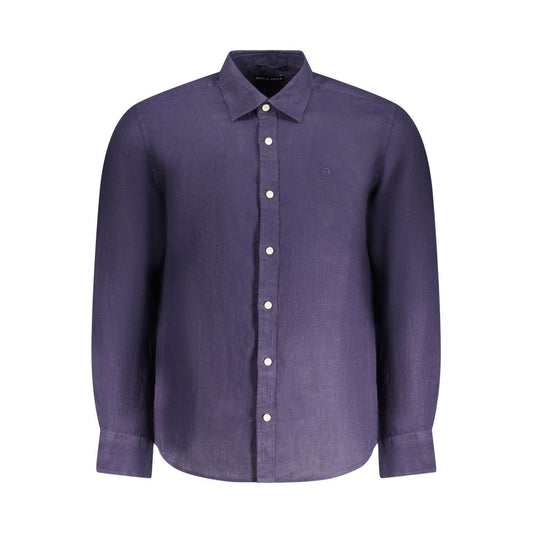 North Sails Blue Linen Men Shirt