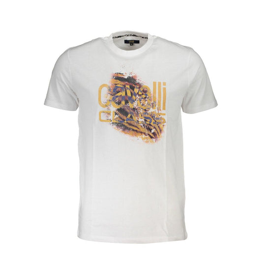 Cavalli Class White Cotton T-Shirt