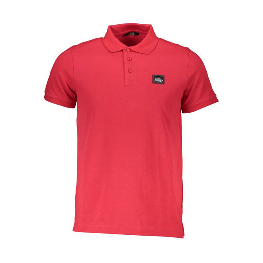 Cavalli Class Red Cotton Polo Shirt