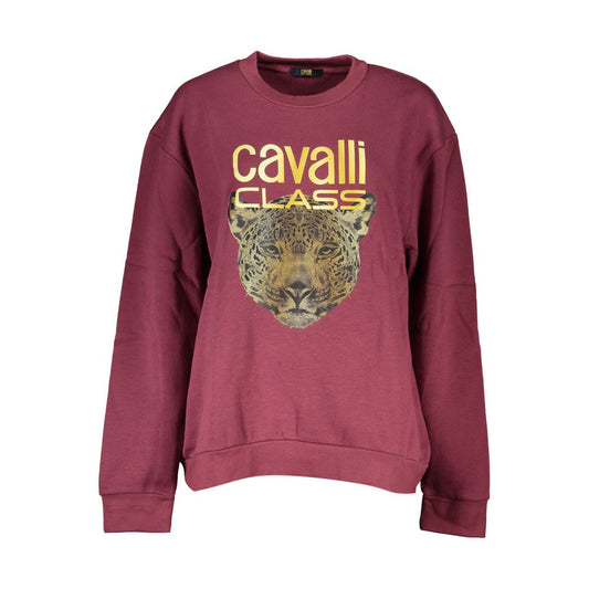 Cavalli Class Purple Cotton Sweater