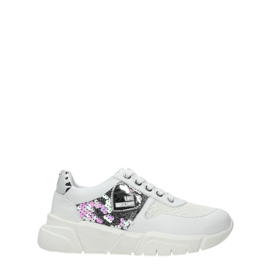 Love Moschino White Fabric Sneakers