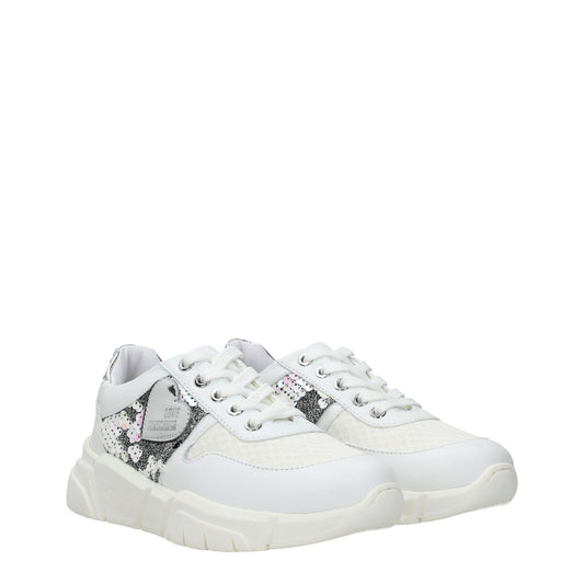 Love Moschino White Fabric Sneakers