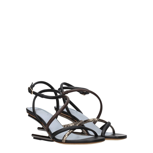 Fendi Multicolor Leather Sandal