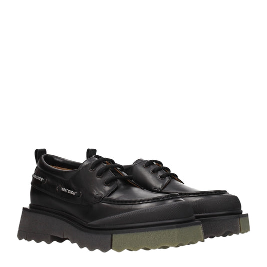 Off-White Black Leather Oxfords And Derby