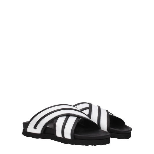 Palm Angels White Leather Slipper