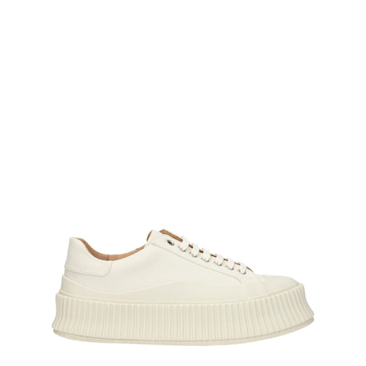 Jil Sander White Fabric Sneakers