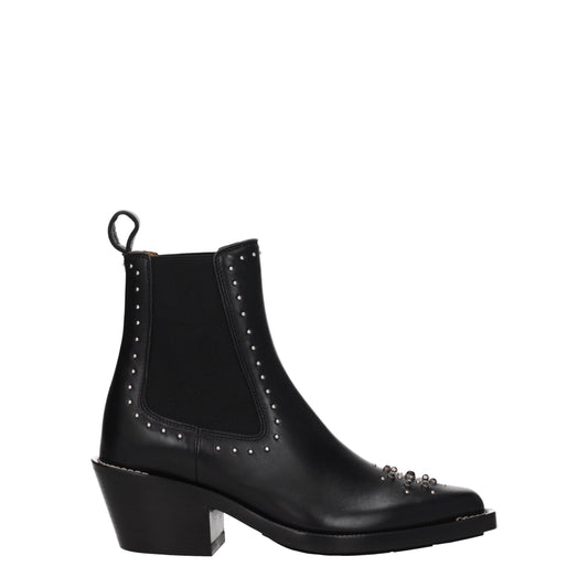 Chloé Black Leather Ankle