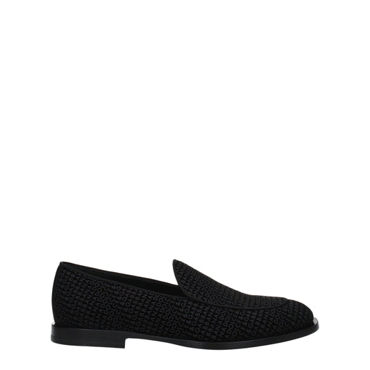 Dolce & Gabbana Black Velvet Slip-On Loafer