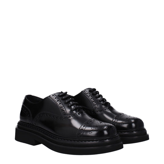 Dolce & Gabbana Black Leather Oxfords And Derby