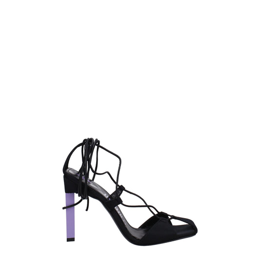 The Attico Black Fabric Sandal