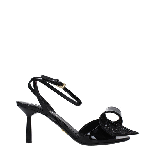 Prada Black Leather Sandal