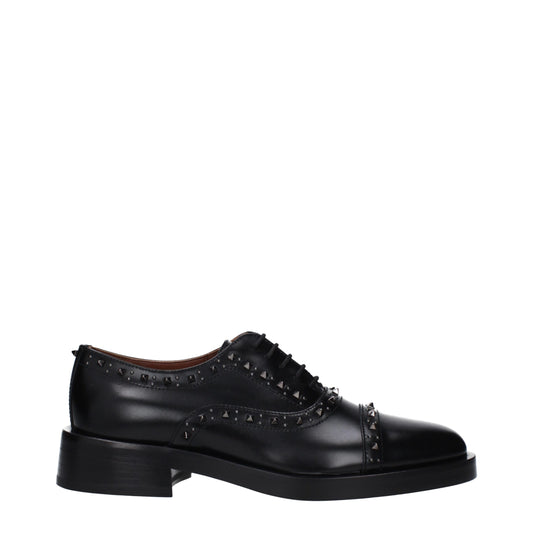 Valentino Garavani Black Leather Oxfords And Derby