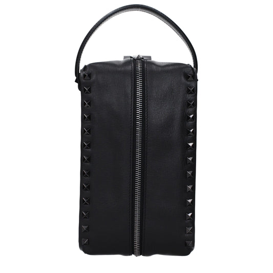 Valentino Garavani Black Leather Clutch Bag