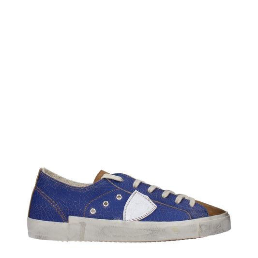 Philippe Model Blue Leather Sneakers