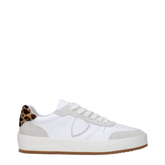 Philippe Model White Leather Sneakers