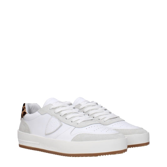 Philippe Model White Leather Sneakers