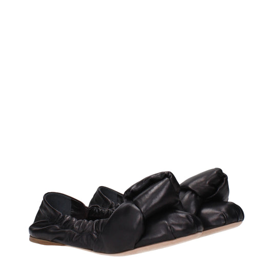 Miu Miu Black Leather Ballet Flat