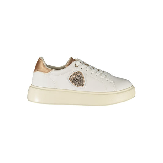 Blauer White Polyester Sneaker