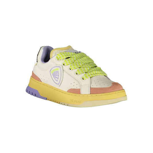 Blauer White Polyester Sneaker