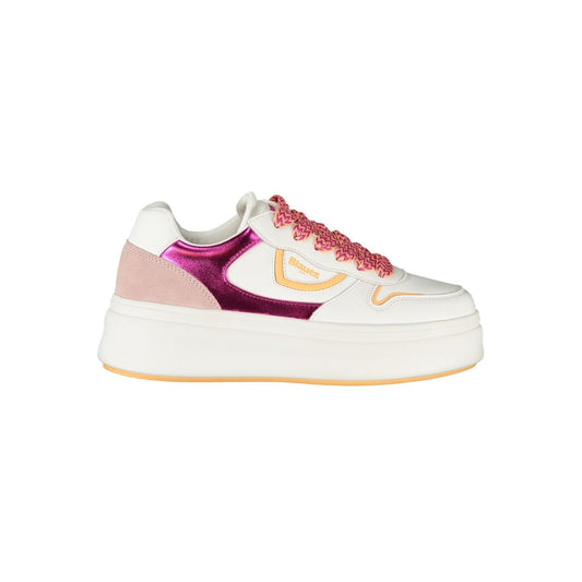 Blauer White Polyester Sneaker